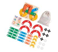 TOYANDONA Educational Wooden Puzzle for Preschool Cognitive Learning with Geometric Shapes Interactive Brain-boosting Plaything for Early Development and Engagement