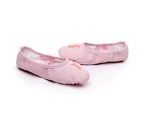 TOYANDONA Elastic Sole Ballet Dance Shoes for Breathable Anti-Slip Ballet Shoes with Stretch Belt for Yoga Jazz Modern Folk Dance Lightweight Pink Embroidered Paws Design