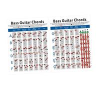 TOYANDONA Electric Bass Guitar with 72 Chords Chord Chart 4 String Bass Guitar Note Chart and 12 Western Keys on Paper for Practice and Exercise