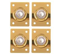 TOYANDONA Electric Guitar Output Jack Plates with Wide Compatibility and High-precision Plug 4pcs Square Metal Socket Connector in Golden Colour for Musical Instrument Repair Parts for Gigs