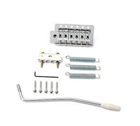 TOYANDONA Electric Guitar Tremolo Bridge Saddle 6 String Screw Springs and Arm for ST System Right Handed (Silver)