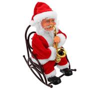 TOYANDONA Electric Musical Santa Claus Figurine with Wheelchair and Saxophone Funny Christmas for Adults Vibrant Tabletop Ornament for Holiday Party Decor and Creative Play