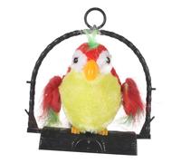 TOYANDONA Electric Recording Talking Parrot for Red Hanging Educational Plush with Swinging Head and Moving Wings Early Learning Mimicry Without Battery Interactive Speech Recorder for Over