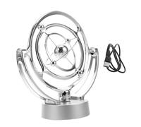 TOYANDONA Electric Rotating Earth Perpetual Motion Device for Desk Dynamic Physics Gadget Showcasing Universe Mysteries USB Powered Silver Desktop Ornament for Adults
