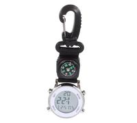 TOYANDONA Electronic Hanging Pocket Watch with Luminous Display, Silver Mini Size, 13.5x4.2cm, Portable Clip-on Watch for Hiking and Travel