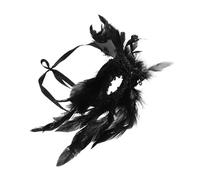 TOYANDONA Elegant Black Plumage Half Mask for Women with Breathable Plastic Material and Comfortable Wear, for Masquerade Balls, Halloween, and Cosplay Festive Occasions