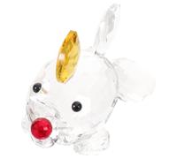TOYANDONA Elegant Crystal Fish Figurine Miniature Glass Fish Ornament Decorative Portable Tabletop Accent for Housewarming Present and Stylish Mantel Decor