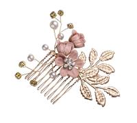 TOYANDONA Elegant Pink Rhinestone Comb Hair Accessory for Bride and Bridesmaids, Metal Material Easy to Put into Hair and Take out Features, for Prom and Party Occasions