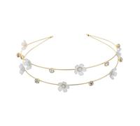 TOYANDONA Elegant Rhinestone Floral Headband for Women Lightweight Alloy Double-layer Design Sweet and Versatile Hair Accessory for Weddings Festivals and Everyday Fashion