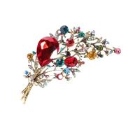 TOYANDONA Elegant Vintage Brooch Bouquet Shaped Corsage with Rhinestone Crystal Stylish Decorative Clothing Pin for Women Fashion Apparel Gift for Parties and Special Occasions