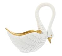 TOYANDONA Elegant White Swan Resin Trinket Tray Key Holder Table Organizer for Jewelry and Sundries Creative Animal Shape Decorative Dish for Hallway Desktop Office and Home Storage