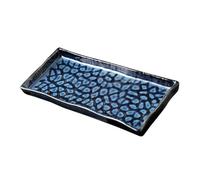 TOYANDONA Embossed Ceramic Serving Plate Rectangular Tray for Sushi Fish Fruit Pasta Snack Premium Porcelain Dish for Home Restaurant Hotel Multipurpose Decorative Platter for Appetizers and