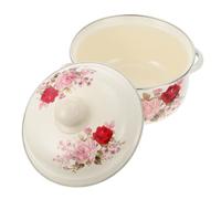 TOYANDONA Enamel Stockpot with Double Handles Non-Stick Household Cooking Pot for Gas Stove Heat Evenly Stew and Soup Casserole Pink Two Handled Kitchen Cookware