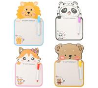 TOYANDONA Erasable Drawing Board Random Color Cartoon Shape with Pens and Ropes Double-Sided Writing and Doodle Message Board for School and Home Use
