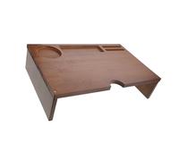 TOYANDONA Ergonomic Walnut Desktop Monitor Riser Stand for Laptop and Computer Sturdy Heighten Rack Organizer for Office Desk Eye Level Screen Shelf to Work Efficiency