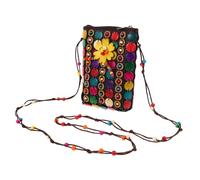 TOYANDONA Ethnic Beaded Coconut Shell Coin Purse Crossbody Bag Handmade Sling with Long Strap for Casual Wear Travel Festivals Women S Lightweight Holder