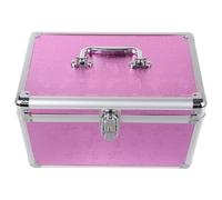 TOYANDONA European Large Aluminum Alloy Privacy Storage Box with Lock, Portable Multi-purpose Medicine and Household Organizer Case, Pink Handheld Secure Storage Container for Home