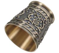 TOYANDONA European Style Metal Liquor Cup Vintage Chalice for Spirits Tea Retro Bronze Shot Glass for Home Party Elegant Large Capacity Drinking Vessel