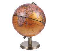 TOYANDONA European Style Terrestrial Globe Decor with Pearl Arc and Alloy Base Decorative Geography Teaching Aid for Home Office and Classroom Solid Abs Material Elegant Desktop Ornament