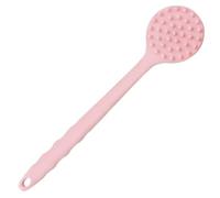TOYANDONA Exfoliating Back Scrub Brush with Long Handle for Shower, Silicone Body Bathing Brush for Full Body Cleansing, Pink Back Washer for Hard-to-Reach Areas in Bathing