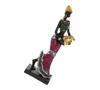TOYANDONA Exotic African Lady Resin Sculpture Figurine Handcrafted Women Art Decoration for Home Office Study Stable Resin Craft with Smooth Surface and Lifelike Detail