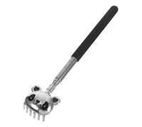 TOYANDONA Extendable Stainless Steel Panda-Shaped Back Scratcher and Massager, Portable Curved Itch Relief Tool for Home and Travel Use, Black Telescopic Massage Stick