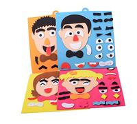 TOYANDONA Facial Puzzle for Early Development DIY Educational Expression Matching Game for Cloth Material Parent Interaction Creative Emotion Learning Set Red Girl Style