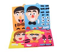 TOYANDONA Facial Puzzle for Educational Games Set DIY Emotion Recognition Early Development Puzzle Orange Boy Style Hand Eye Coordination and Logical Thinking Training