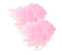 TOYANDONA False Sleeve Gauze Material and Romantic Style with Airy Charm 1 Pair Pink Organza Feathered to Enhance Visual Appeal for Women for Nail Art Photography and Salon Display