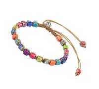 TOYANDONA Fashionable Multi-color Stone Beads Wrist Chain Crystal Stone Bangle, Sturdy and Not Easy to Break, Elegant and Delicate Stretch Bracelet for Yoga and Everyday Wear