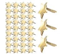 TOYANDONA Fasteners Operation and Fine Simple Accessories Workmanship 50pcs Golden Metal Paper Mini Brad Star Shape for Production Scrapbook Suitable for Wedding Decoration