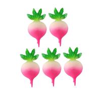 TOYANDONA Faux Radish Artificial Vegetable Resin Craft Mini Radish Ornaments Home Kitchen Decorative Fake Vegetables 5pcs Set for Crafting and Home Decor
