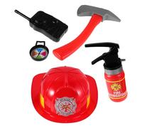 TOYANDONA Firefighter Roleplay Gear Simulated Fire Extinguisher with Hat Accessories Fun Fireman Costume for Lightweight Safe Firefighter Dress Up Set