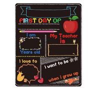 TOYANDONA First Day of School Chalkboard Sign - 25x20cm Double-Sided Blackboard for Kids, Back to School Photo Prop with Fill-in Prompts - Perfect for Nursery, Reception & Primary