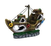 TOYANDONA Fish Tank Decor Pirate Ship Ornament Resin Craft Shipwreck for Fresh Salt Water Aquarium