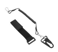 TOYANDONA Fishing Rod Tie Holder Strap with Adjustable Telescopic Coiled Polyester Rope, Heavy-duty Black Lanyard for Outdoor Equipment and Paddles, for Water-based Adventures and Canoeing