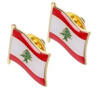 TOYANDONA Flag Lapel Pins Lebanon 2pcs Metal Alloy Brooch Badge Compact and Lightweight for Shawls and Backpacks