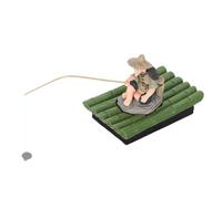 TOYANDONA Floating Fisherman Aquarium Decor Interactive Fish Feeder Ornament with Realistic Mini Fishing Rod Pvc and Metal Material, Enhances Aquatic Scenery for Betta and Small Fish Tanks