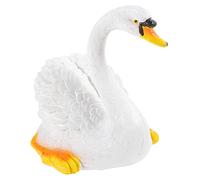 TOYANDONA Floating Swan Statue Resin Garden Ornament White Swan Raised Wings for Pond Pool Outdoor Decoration