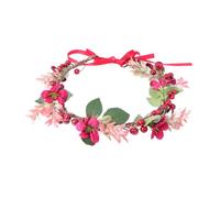 TOYANDONA Floral Hair Garland Christmas Red Fruit Wreath Leaves Ladies Girls Hairband for Wedding Party Accessories