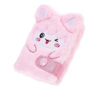 TOYANDONA Fluffy Plush Notebook with Adorable Cartoon Cover Mini Pocket Writing Journal Book for Soft Plush Diary Book with Smooth Paper for School Office Travel Gift