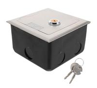 TOYANDONA Flush Mount Outlet Box, Stainless Steel Waterproof Protective Socket Box, Ultrathin Embedded Design, Silver, Removable Cable Outlet, for High-Traffic Public Areas and Commercial