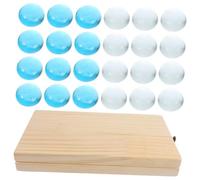 TOYANDONA Foldable Mancala Board Game with Random Colored Glass Beads Educational Family for Adults Space Thinking Training Sturdy and Portable Design Random Color