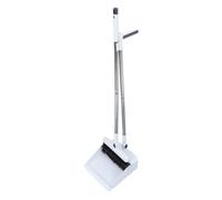 TOYANDONA Foldable Sweeper Broom and Standing Dustpan Set with Detachable Stainless Steel Handle Space-Saving White Floor Cleaning Kit for Kitchen Office and Home Use