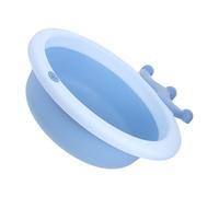 TOYANDONA Folding Face and Foot Wash Basin for Infant, Blue Collapsible Cleaning Tub, Portable Newborn Bathing Basin for Travel and Outdoor Use
