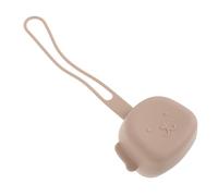 TOYANDONA Food Grade Silicone Pacifier Storage Case Portable Cartoon Dog Design Holder with Clasp for Diaper Bag Accessories Sand Color