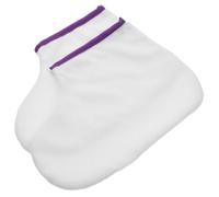 TOYANDONA Foot Paraffin Therapy Covers for Hand and Feet 1 Pair Wax Warming Wraps White Thin Fabric and Purple Edge Wax Bags for Spa and Home Use