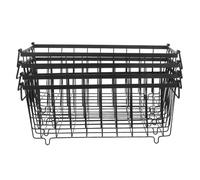 TOYANDONA Freezer Baskets Space Optimisation and Kitchen Pantry 4pcs Black Iron with Handles Deep Refrigerator Organizer Bins for Food Storage and Enhanced Storage for Chest Freezer