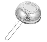 TOYANDONA Fried Food Filter Colander Basket Vegetable Colander Strainer Fruit Handled Grid Rinse Deep Fry Basket with Handle Mesh Draining Drainers Sift Stainless Strainer Meat Silver