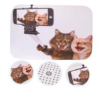 TOYANDONA Funny Cat Pattern Floor Mat Non-slip Polyester Foot Pad Decorative Home Door Rug with Wear-resistant Design for Comfortable Walking